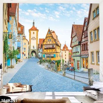 Tranh những ngôi nhà nhiều sắc màu