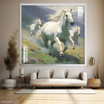 Tranh ngựa bát mã decor trang trí tường