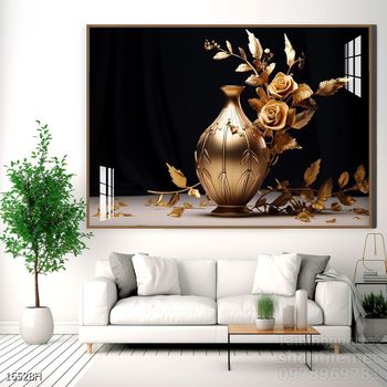 Mẫu tranh bình hoa mới nhất trang trí phòng khách, phòng ăn