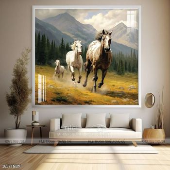 Tranh ngựa bát mã trang trí tường nhà