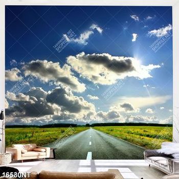 Tranh bầu trời nhiều mây trắng