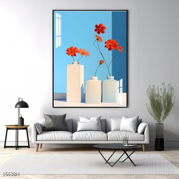 Mẫu tranh bình hoa nghệ thuật decor trang trí tường