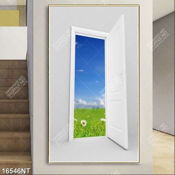 Tranh cánh cửa mở màu trắng