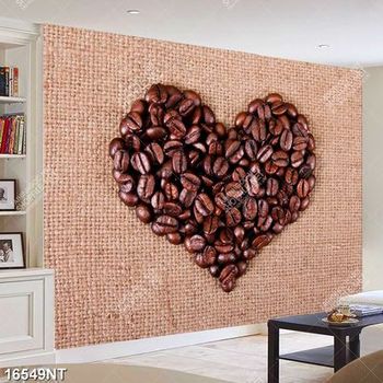 Tranh hạt cà phê xếp hình trái tim