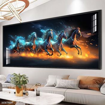 Tranh ngựa bát mã trang trí tường nhà
