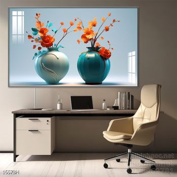 Tranh bình hoa nghệ thuật sang trọng