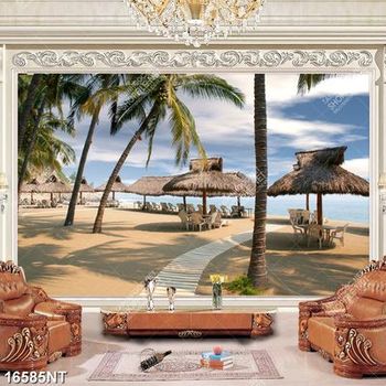 Tranh bãi biển du lịch 16585NT