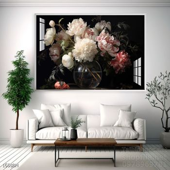 Mẫu tranh bình hoa trang trí tường đẹp tinh tế