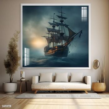 Tranh thuận buồm xuôi gió cánh buồm vàng đẹp nhất