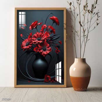 Tranh bình hoa đẹp tinh tế mẫu mới nhất