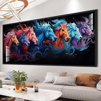 Tranh ngựa bát mã treo tường phòng khách
