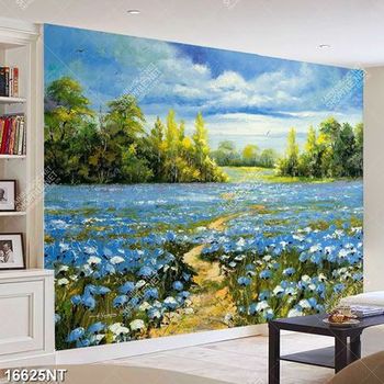 Tranh vẽ cánh đồng hoa