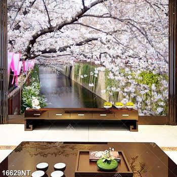 Tranh mùa hoa anh đào nở