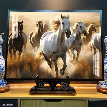 Tranh ngựa bát mã decor trang trí tường