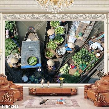 Tranh chợ nổi Cái Răng