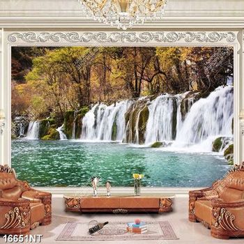Tranh thác nước trong khu rừng mùa thu 16651NT