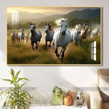 Tranh ngựa bát mã trang trí tường nhà