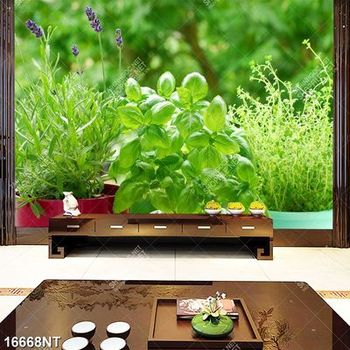 Tranh chậu cây xanh