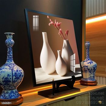 Mẫu tranh bình hoa nghệ thuật decor tường