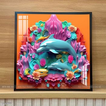 Tranh cá heo đẹp độc đáo