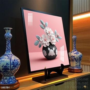 Tranh bình hoa trang trí phòng khách, phòng ăn đẹp