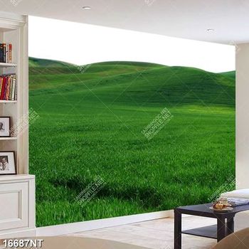 Tranh đồi cỏ xanh