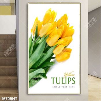Tranh hoa tulip vàng