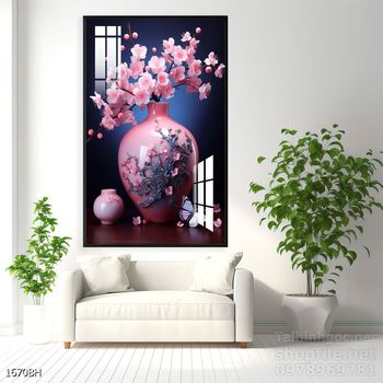 Tranh bình hoa đẹp trang trí tường