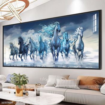 Tranh ngựa bát mã treo tường phòng khách