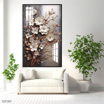 Mẫu tranh bình hoa mới nhất trang trí phòng khách, phòng ăn