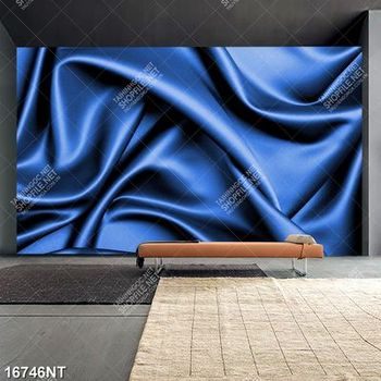 Tranh tấm vãi satin màu xanh