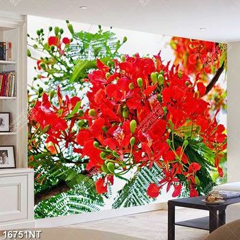 Tranh hoa phượng đỏ file psd