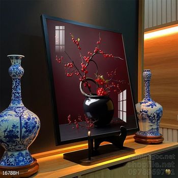 File tranh bình hoa đẹp decor tường nhà trang trí