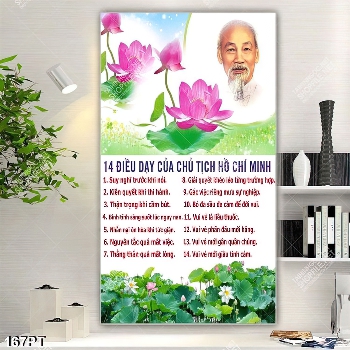 Tranh gắn tường 14 điều dạy của chủ tịch HỒ CHÍ MINH