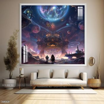 Tranh 3D phi hành gia vũ trụ