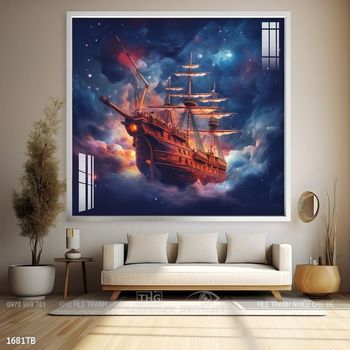 Tranh thuận buồm xuôi gió cánh buồm vàng đẹp nhất