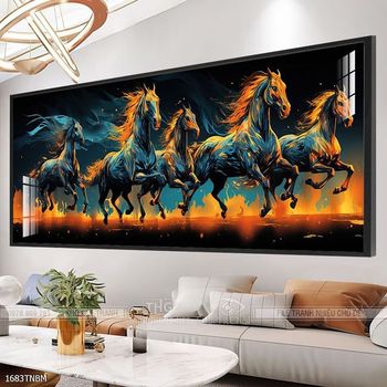 Tranh ngựa bát mã trang trí tường nhà