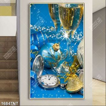 Tranh 2 ly rượi sâm phanh