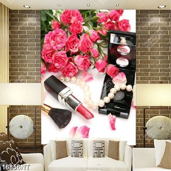 Tranh hoa hồng và son môi đỏ