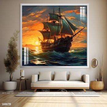 Tranh thuận buồm xuôi gió treo tường