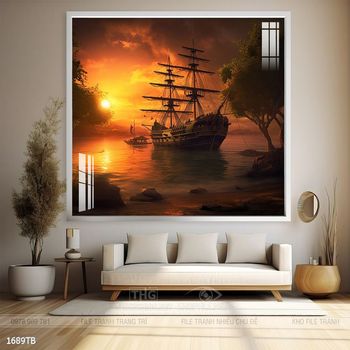 Tranh phong thủy thuận buồm xuôi gió tài lộc đẹp