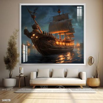 Tranh thuyền buồm và cảnh biển