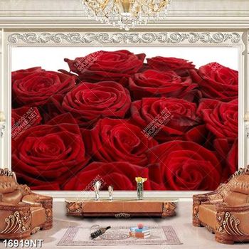 Tranh bó hoa hồng nhung