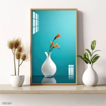 Mẫu tranh bình hoa sang trọng đẹp độc đáo