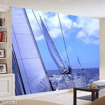 Tranh con thuyền trên biển