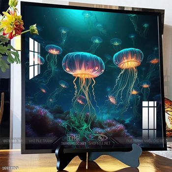 Tranh cá heo decor trang trí tường nhà