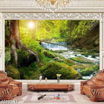 Tranh thác nước trong rừng xanh