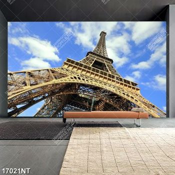 Tranh tháp Eiffel nhìn từ dưới lên