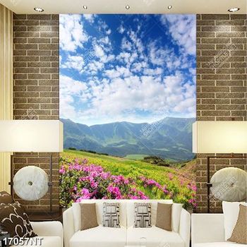 Tranh phong cảnh núi cao và trời xanh