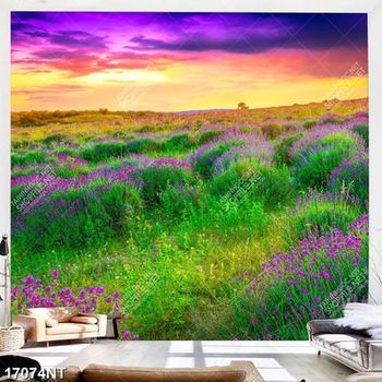 Tranh phong cảnh nghệ thuật đồi hoa cỏ